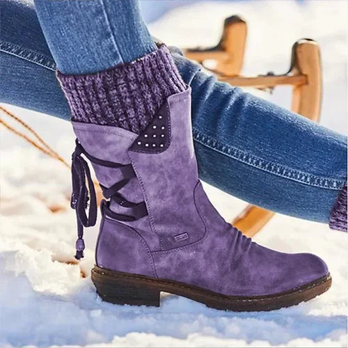 Lara – Damen Winterstiefel mit Schnür- und Zierdetails