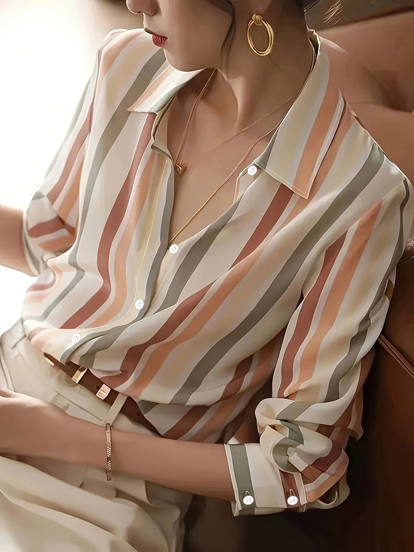 Delfina – Fließende Bluse mit Streifen