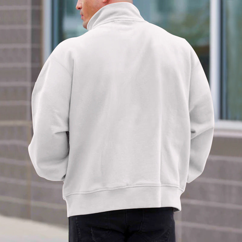 Adrian - Herren Pullover mit Stehkragen und Reißverschluss