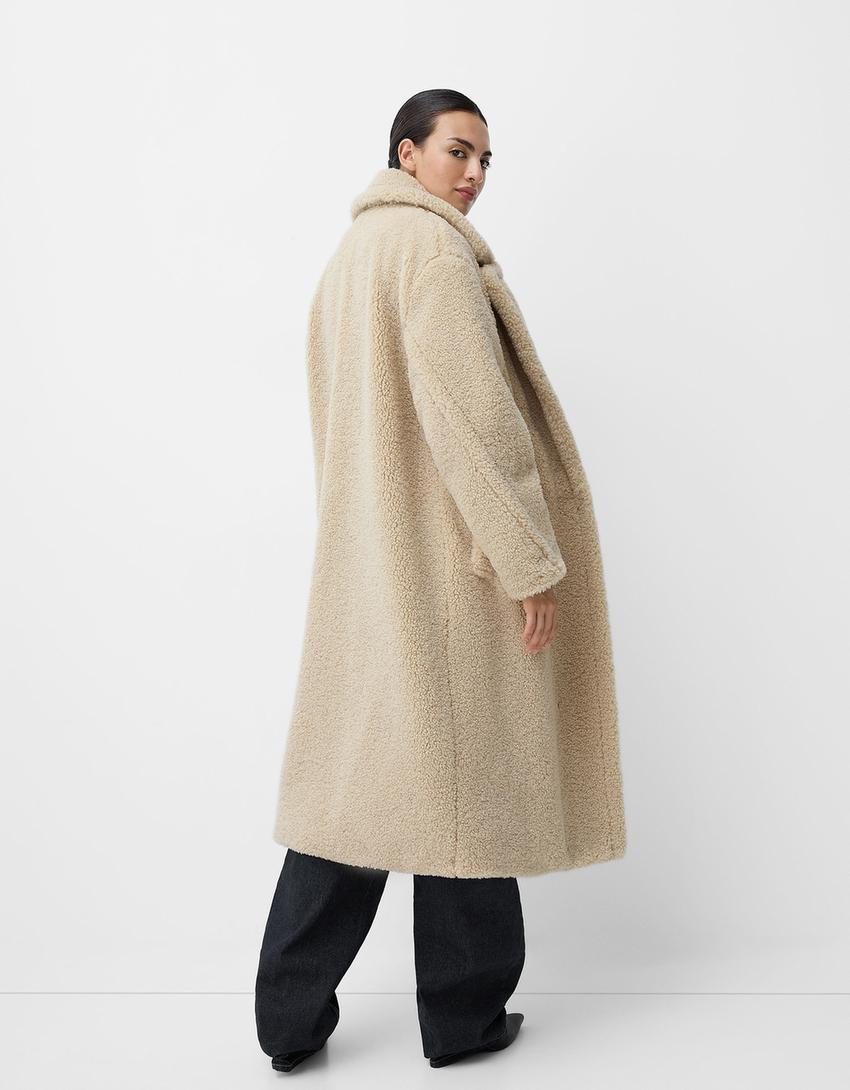 Amelia – Langer Winter-Teddyfellmantel