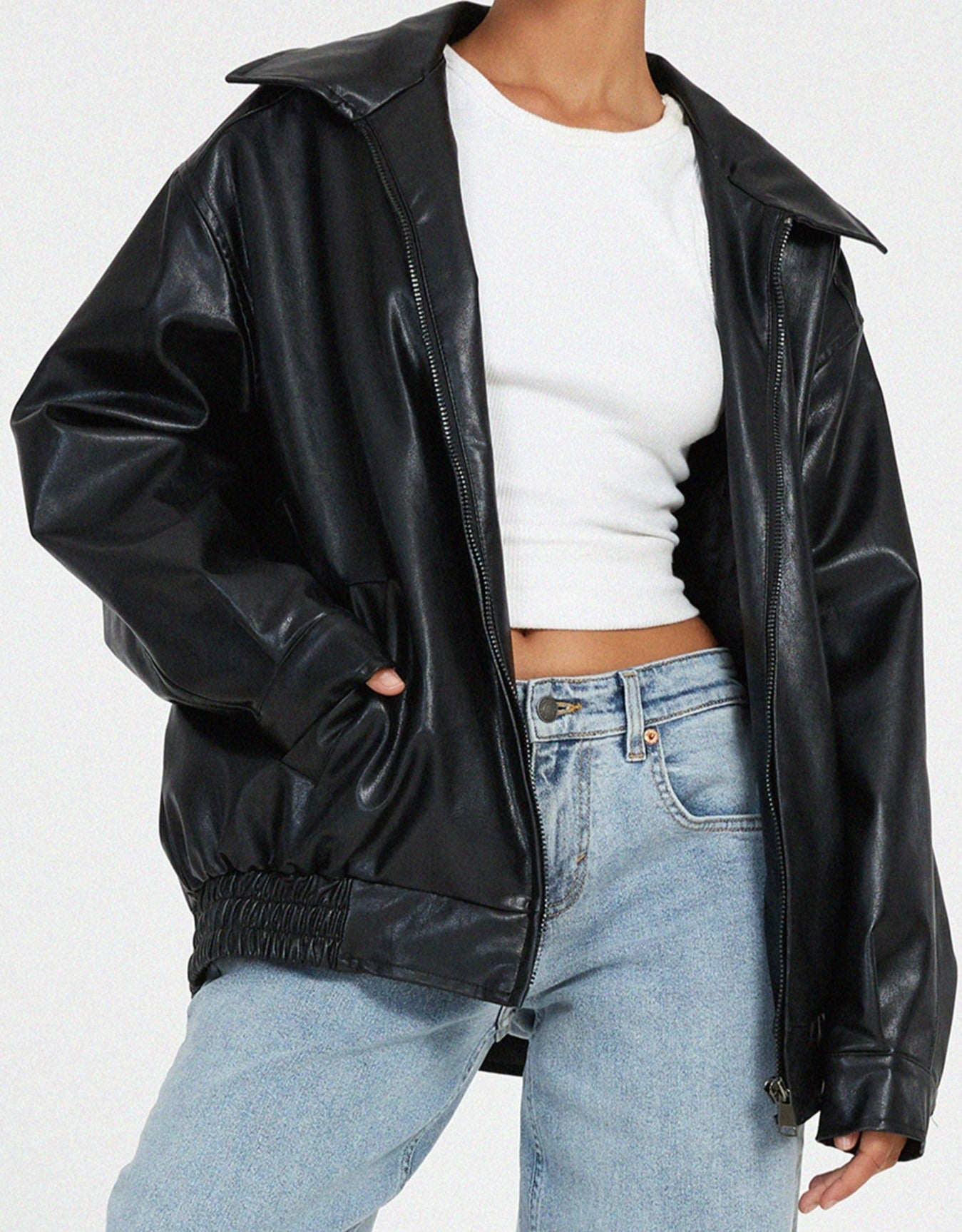 Siena – Oversize Kunstlederjacke Damen
