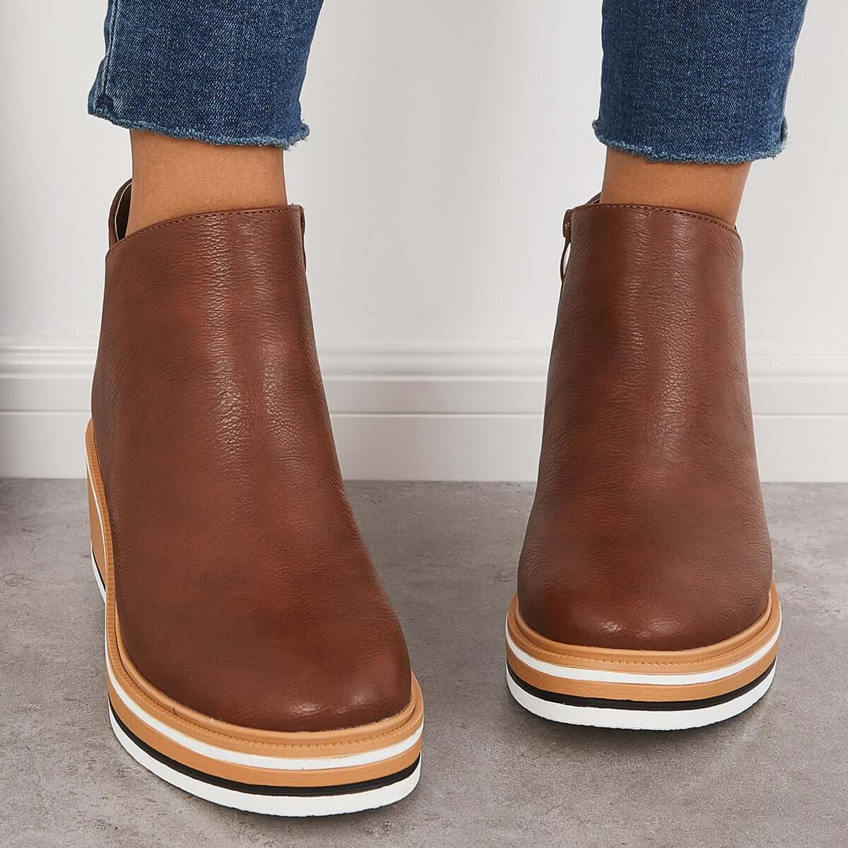 Noemi – Modische Plateau-Stiefeletten mit Reißverschluss