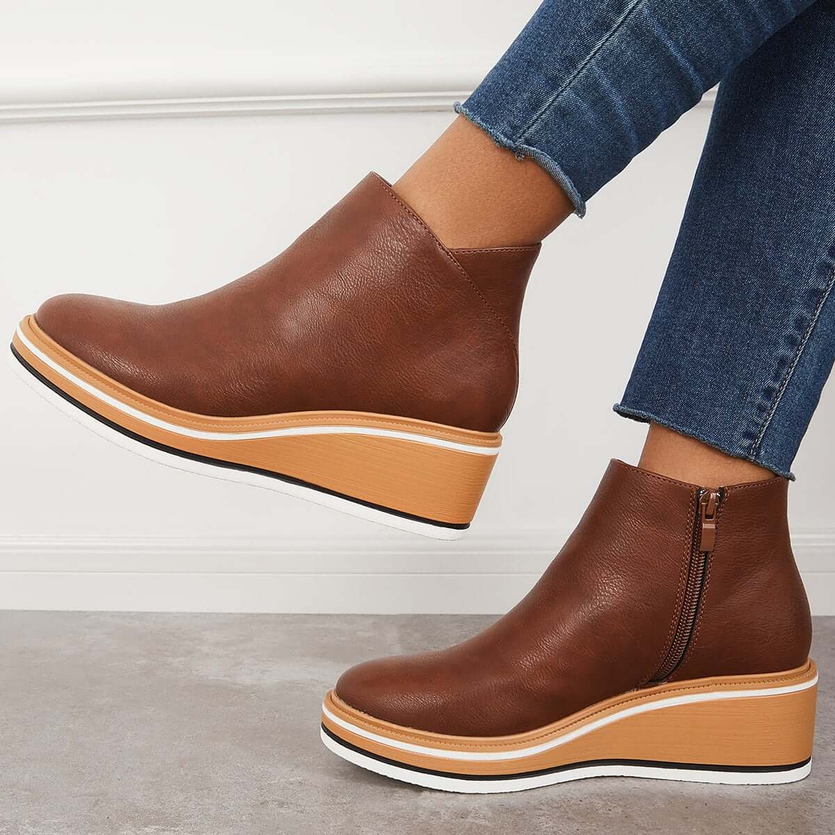 Noemi – Modische Plateau-Stiefeletten mit Reißverschluss