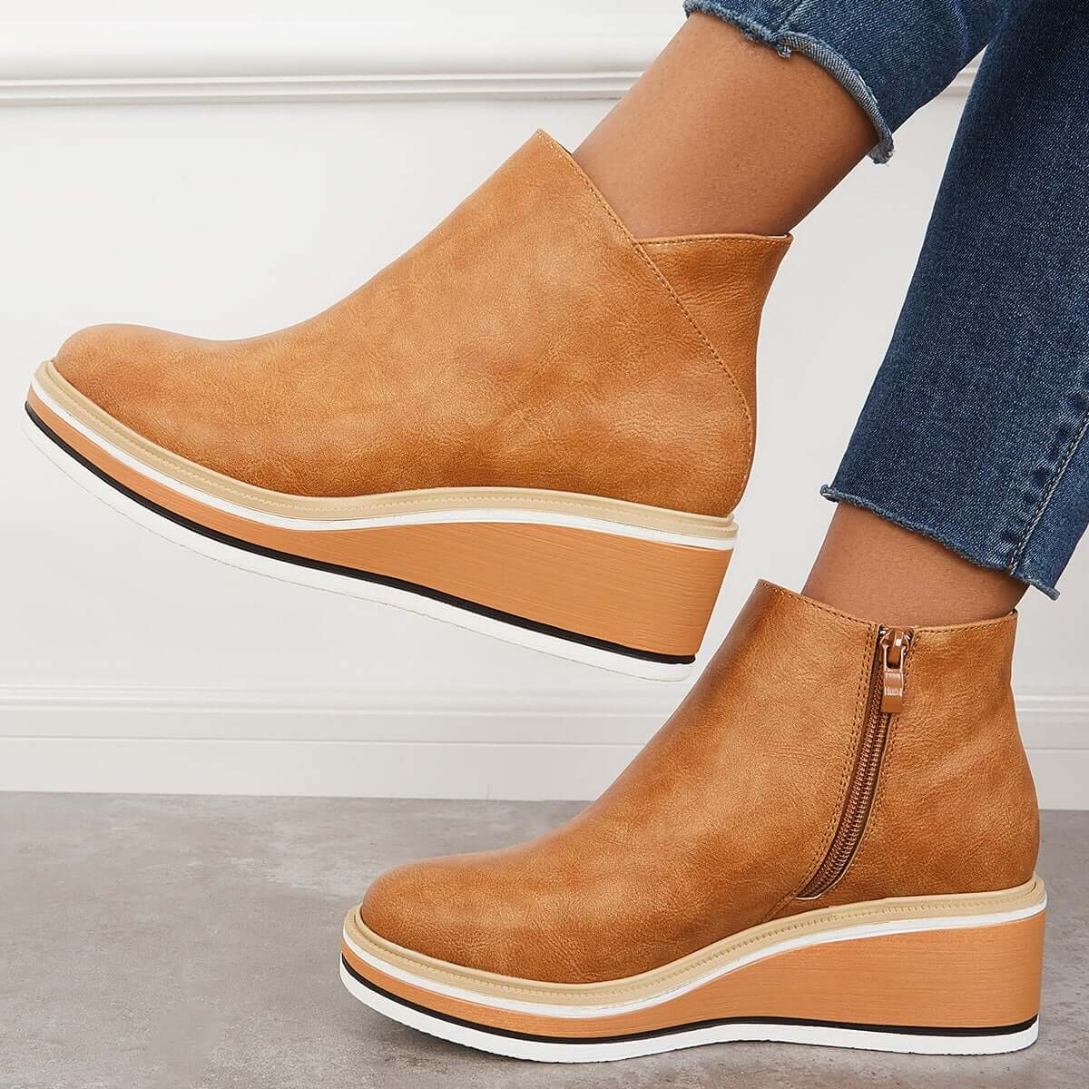 Noemi – Modische Plateau-Stiefeletten mit Reißverschluss