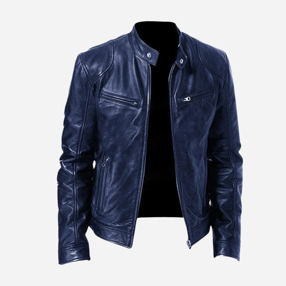 Marco - Herren Lederjacke mit Reißverschluss