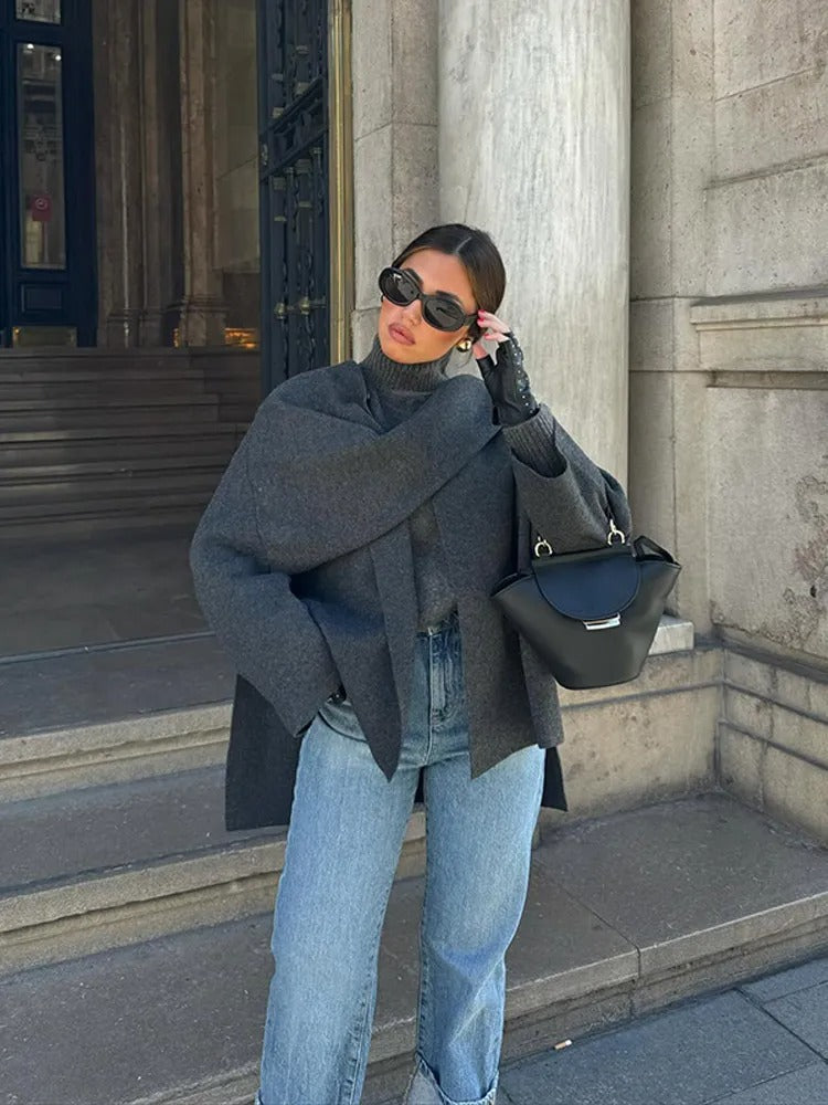 Isabell - Damen Cape mit Drapierung