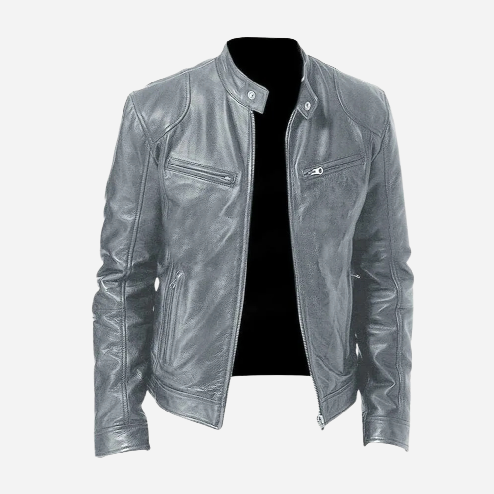 Marco - Herren Lederjacke mit Reißverschluss