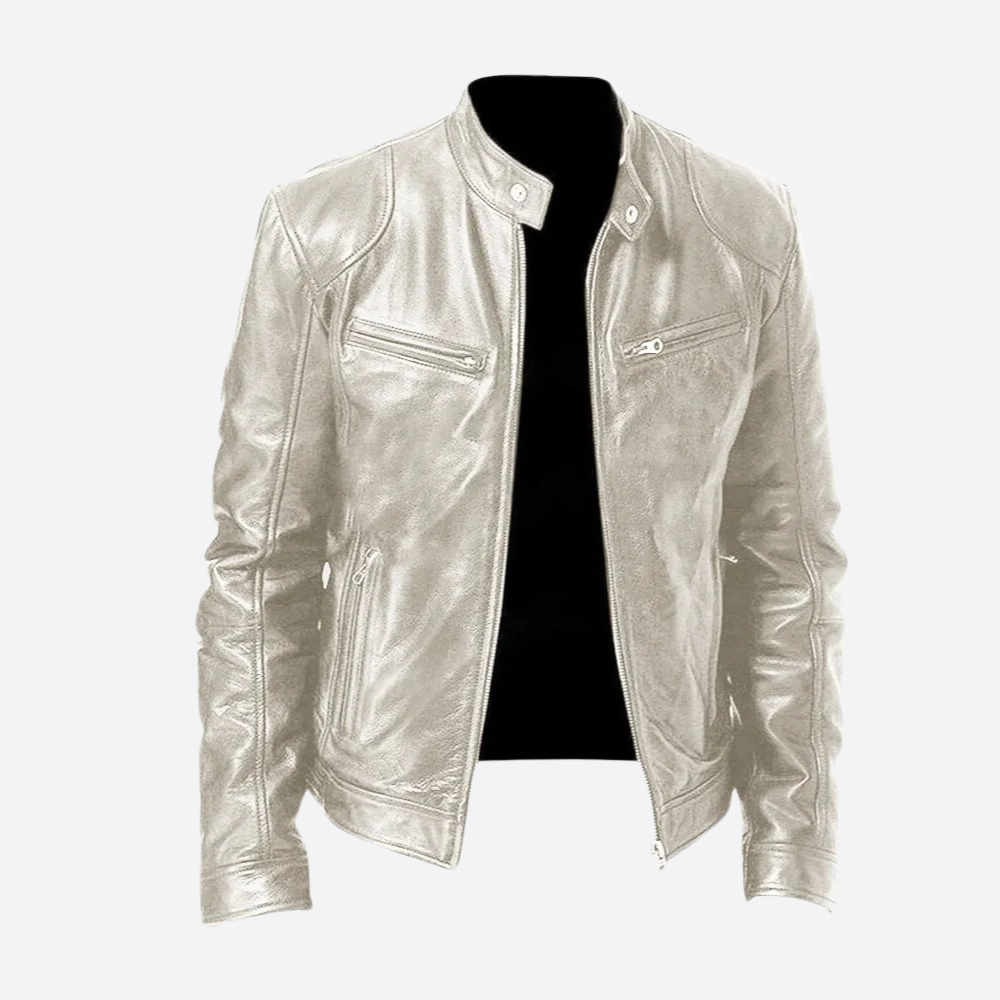 Marco - Herren Lederjacke mit Reißverschluss
