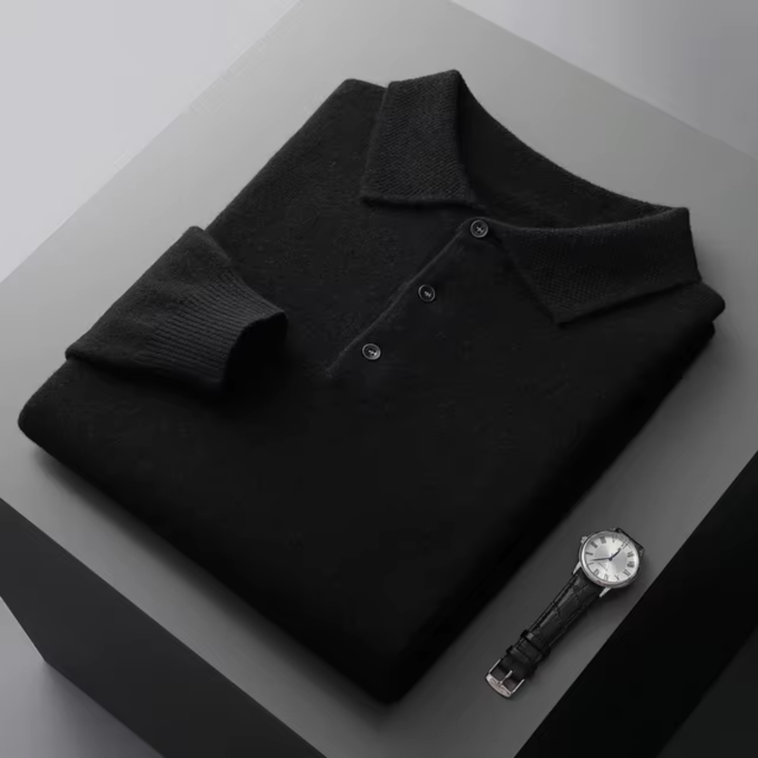 Lorenzo - Herren Wollpolo Pullover Kaschmir