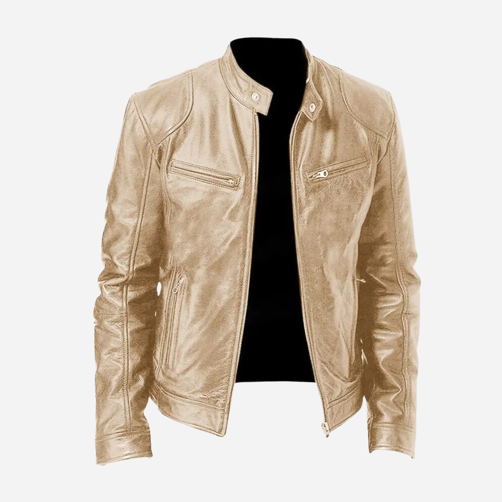Marco - Herren Lederjacke mit Reißverschluss