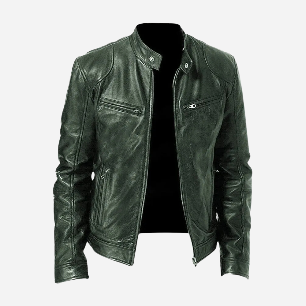 Marco - Herren Lederjacke mit Reißverschluss