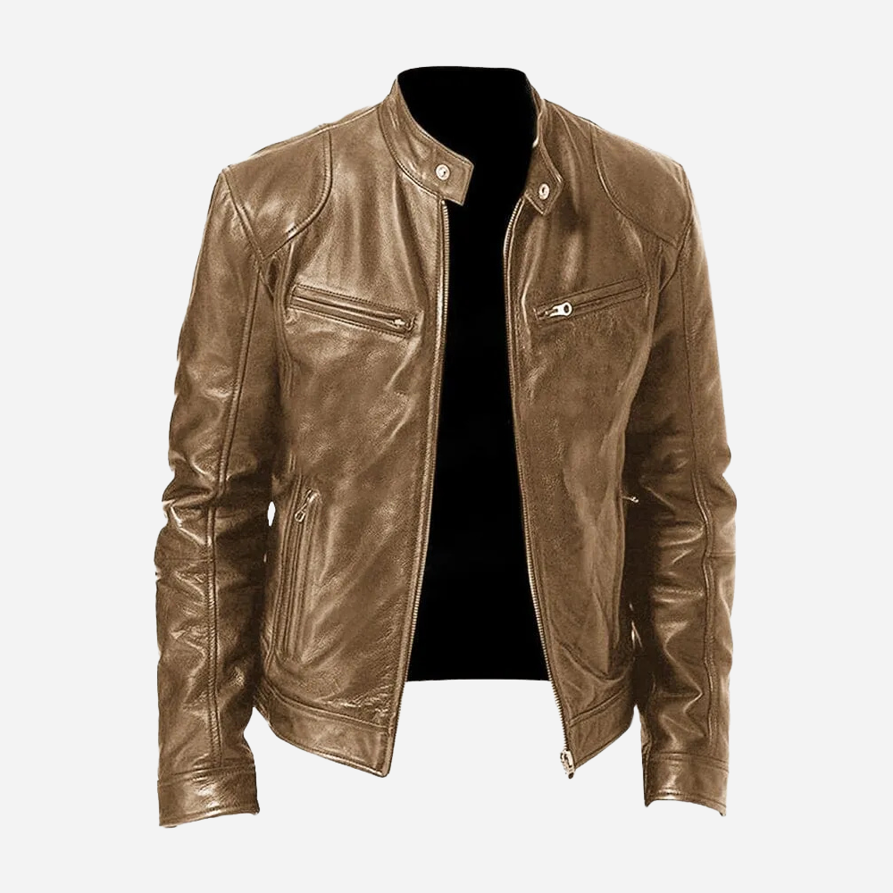 Marco - Herren Lederjacke mit Reißverschluss