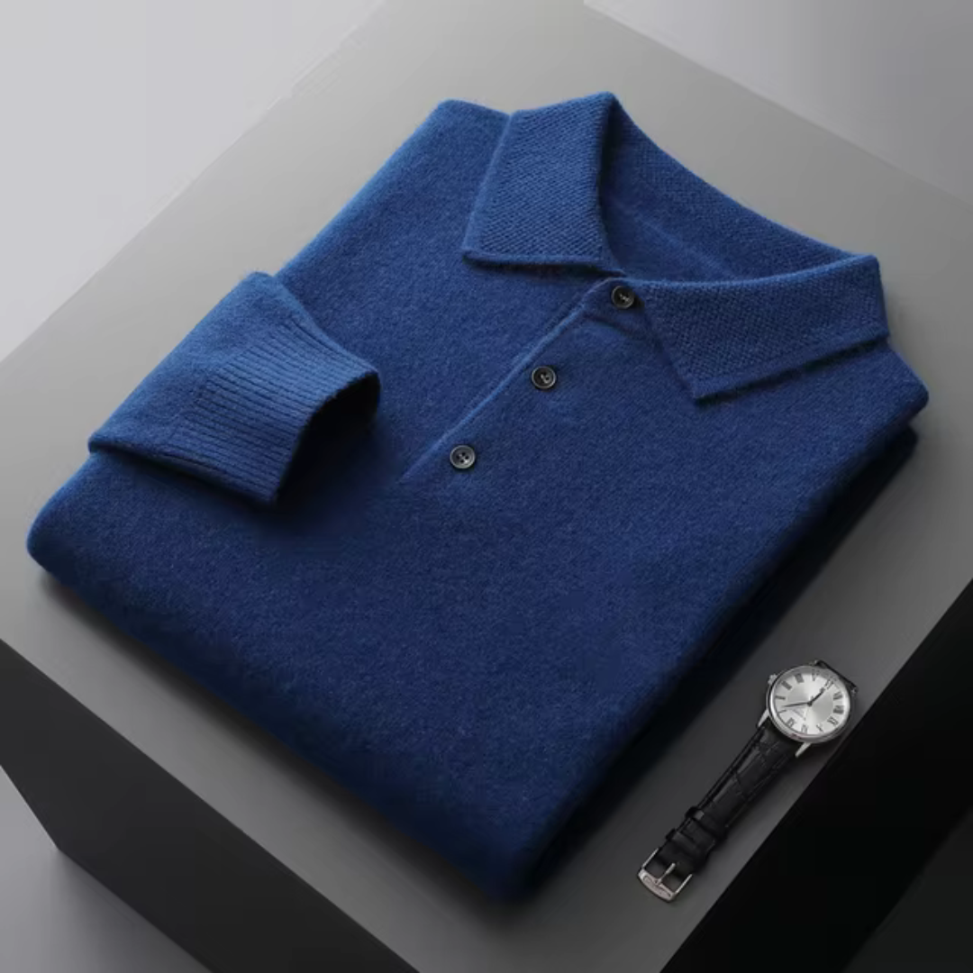 Lorenzo - Herren Wollpolo Pullover Kaschmir