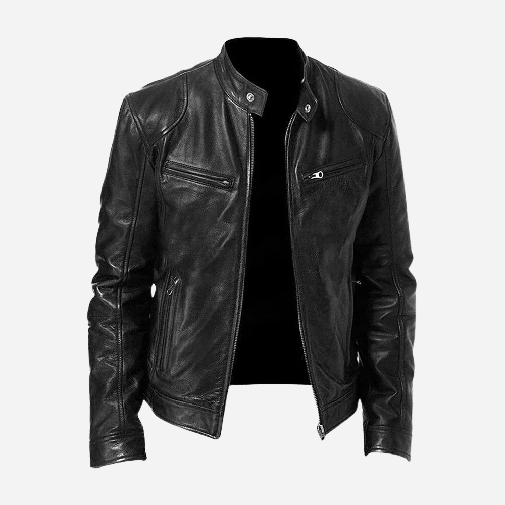 Marco - Herren Lederjacke mit Reißverschluss