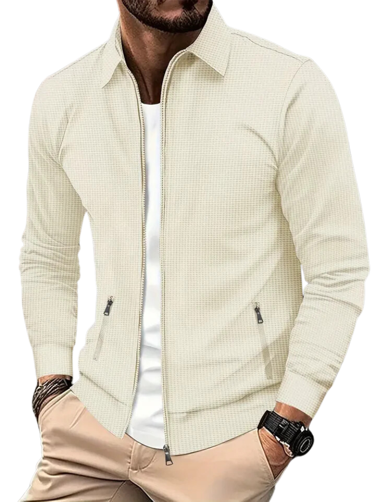 Dario – Herren Jacke mit Reißverschluss und Hemdkragen
