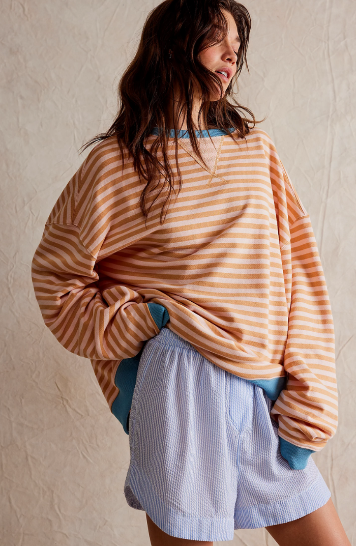 Nina - Damen Pullover Strick Sweater mit Streifenmuster
