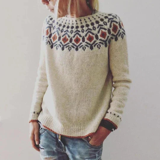 Liv – Damen Kaschmir-Strickpullover im Nordic Fair Isle Design