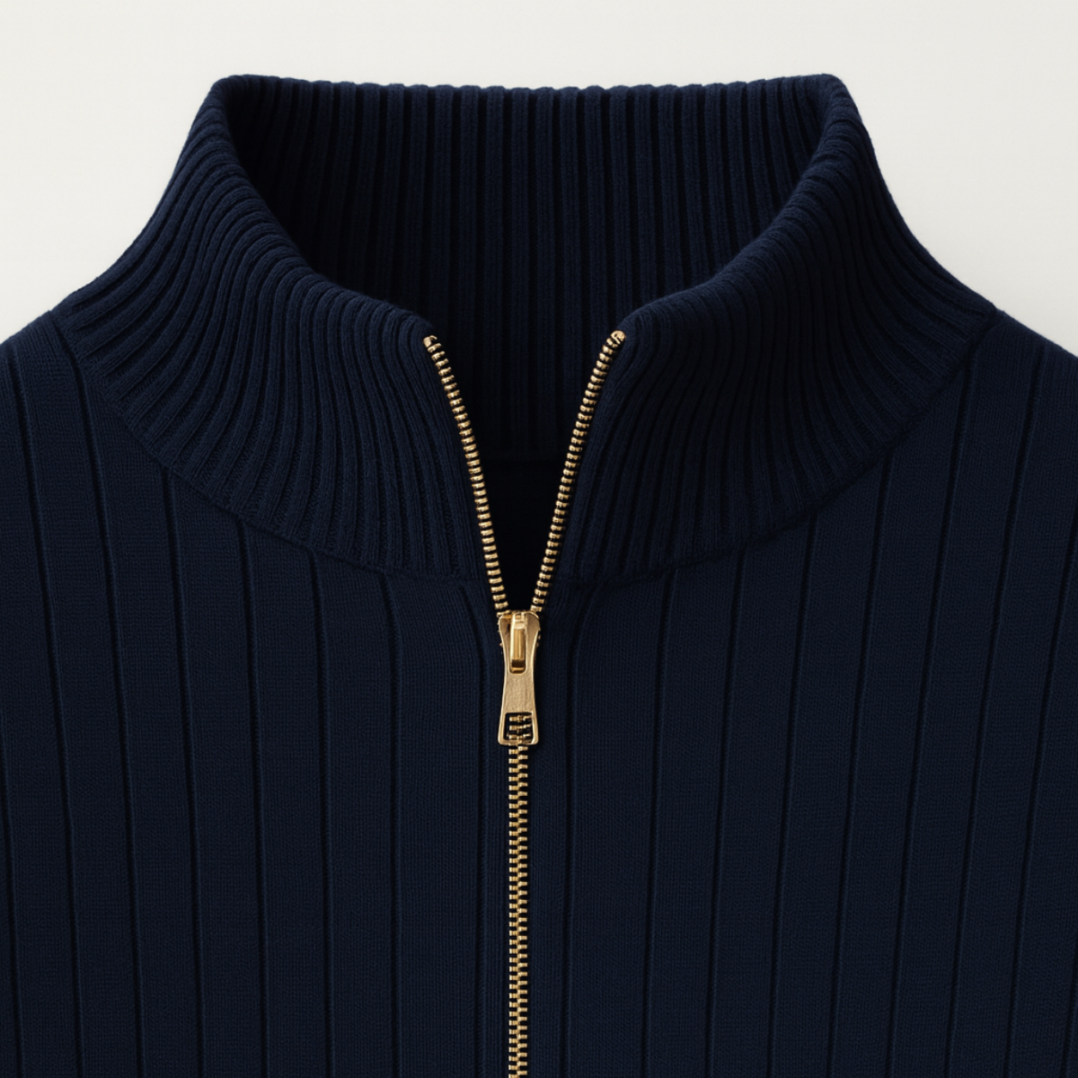 Felix – Gerippter Strickpullover mit halbem Reißverschluss für Herren
