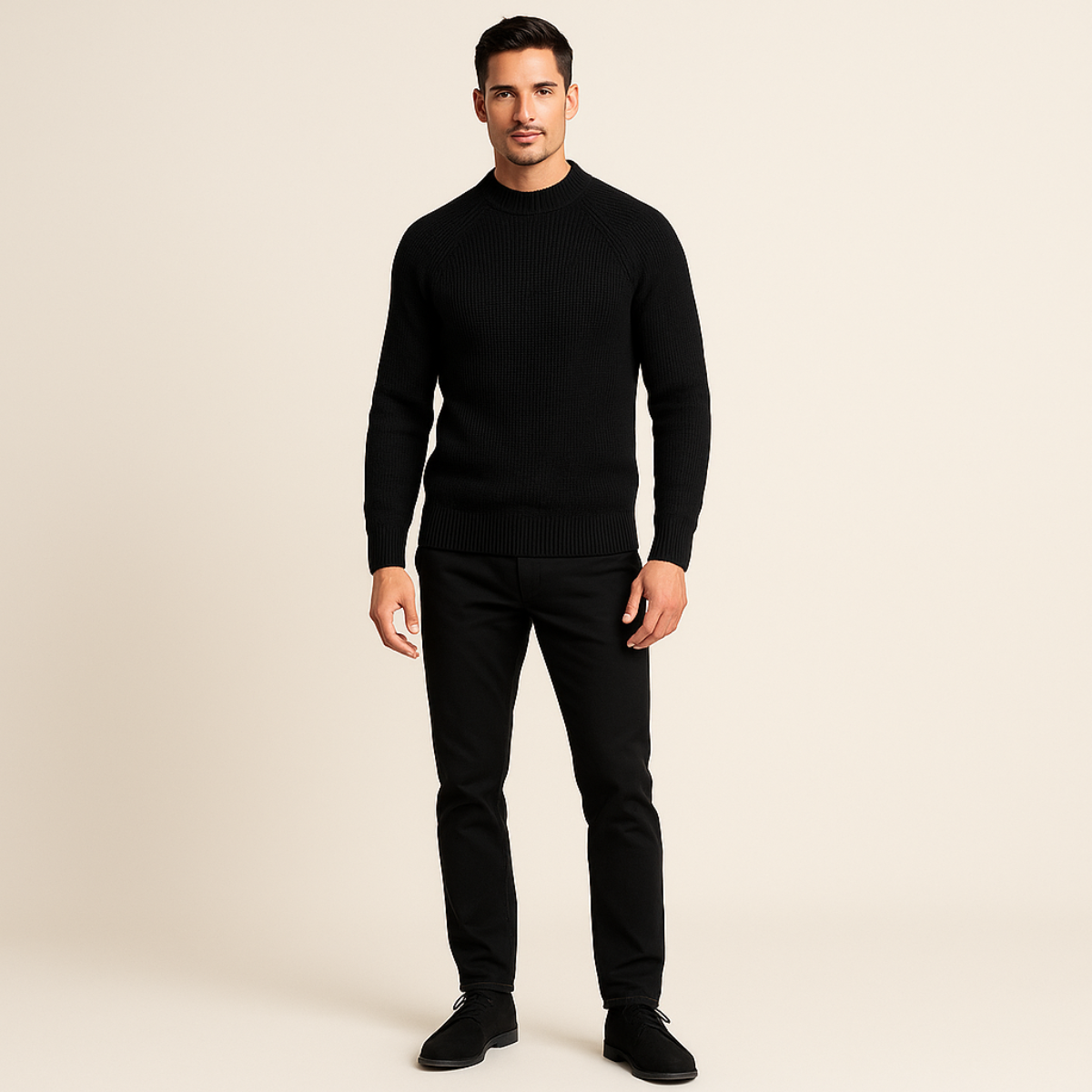 Jonas – Strukturierter Strickpullover mit Stehkragen für Herren