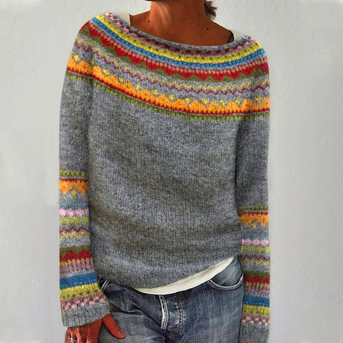 Anna – Farbverlauf Strickpullover Damen