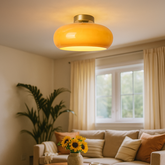 Round Glass Pendant Light | Vintage