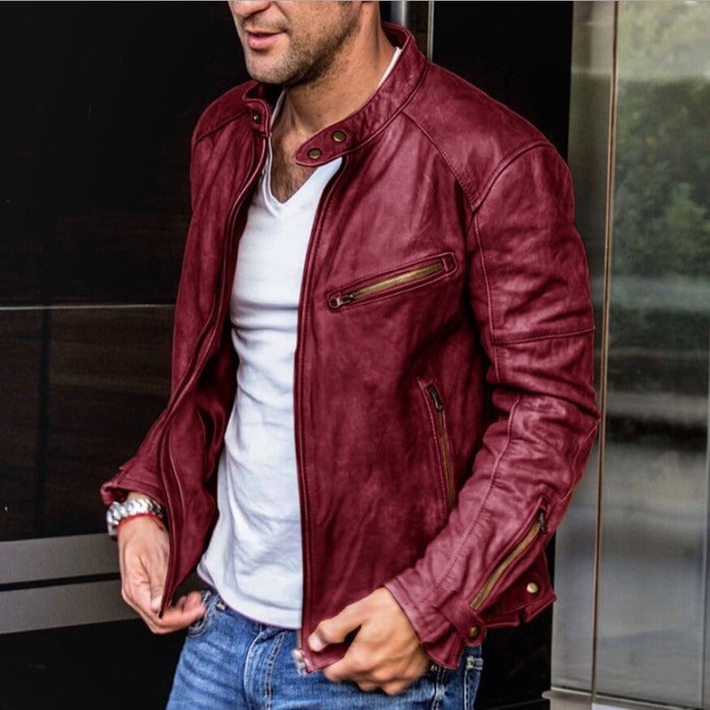Darius – Herren Lederjacke im Biker-Stil