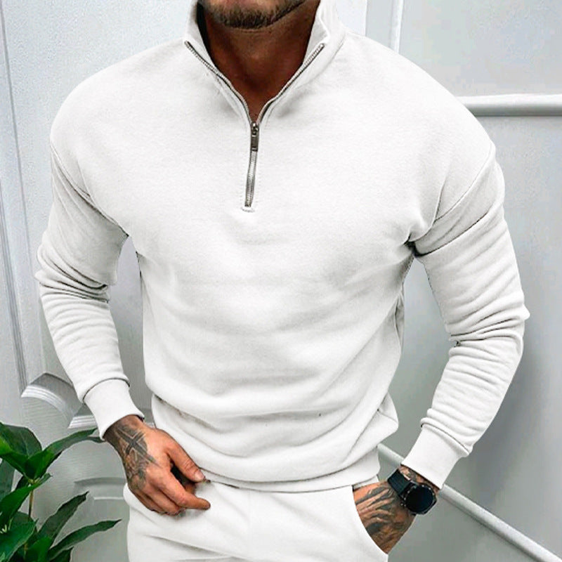 Adrian - Herren Pullover mit Stehkragen und Reißverschluss