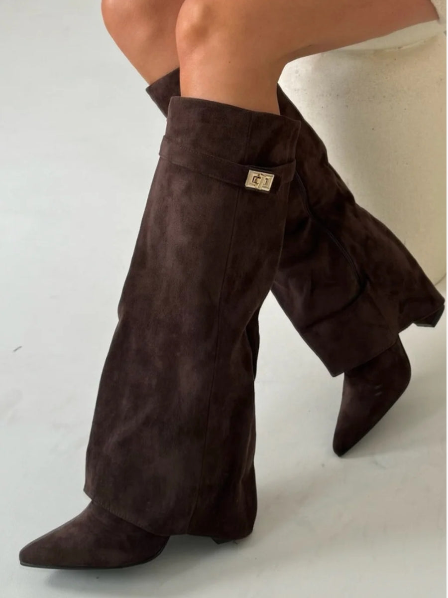 Lara – Wildleder-Stiefel Damen mit Blockabsatz
