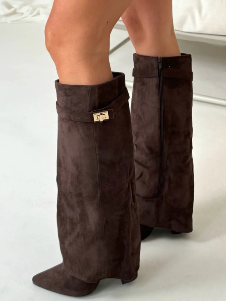 Lara – Wildleder-Stiefel Damen mit Blockabsatz
