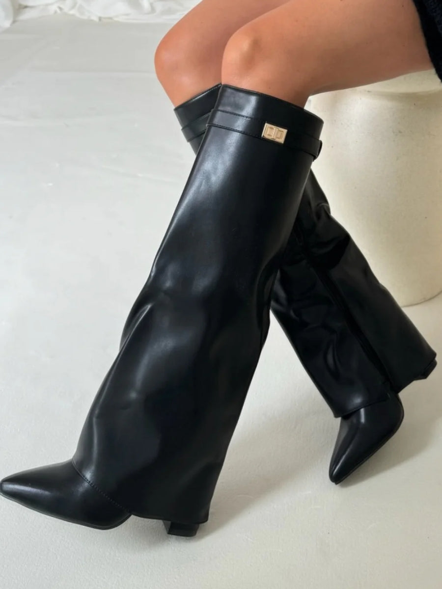 Lara – Wildleder-Stiefel Damen mit Blockabsatz