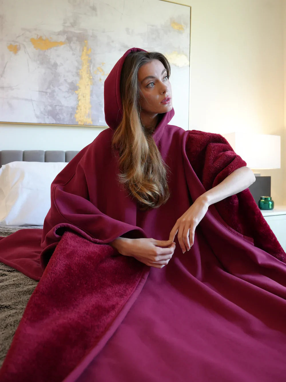 Milan - Unisex Kuscheldecke mit Kapuze Sofa