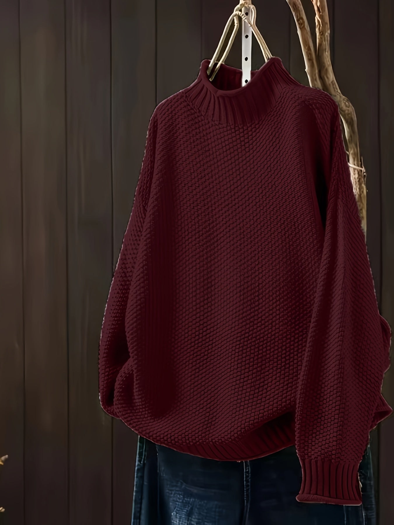 Sofia - Damen Strickpullover mit hohem Kragen