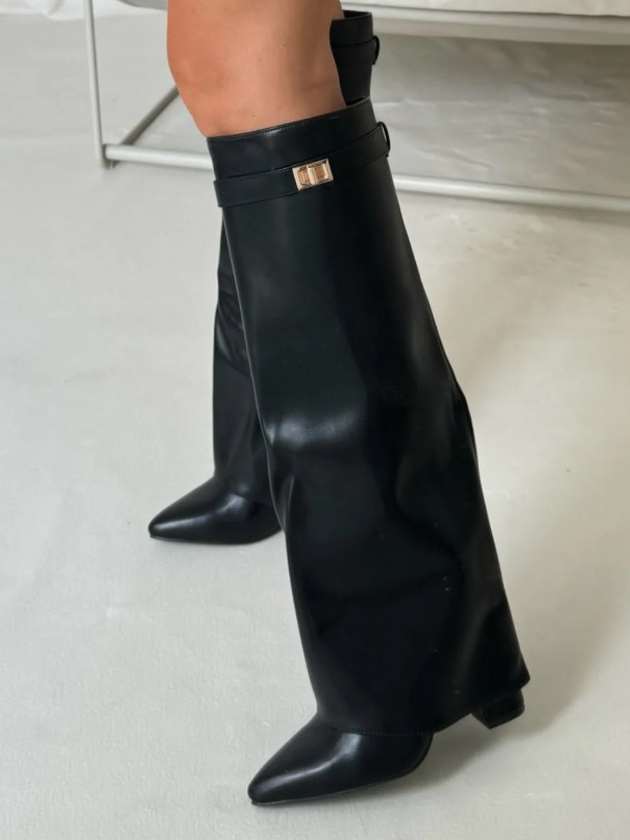 Lara – Wildleder-Stiefel Damen mit Blockabsatz