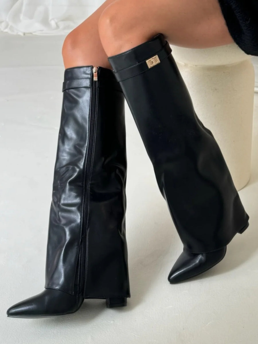 Lara – Wildleder-Stiefel Damen mit Blockabsatz