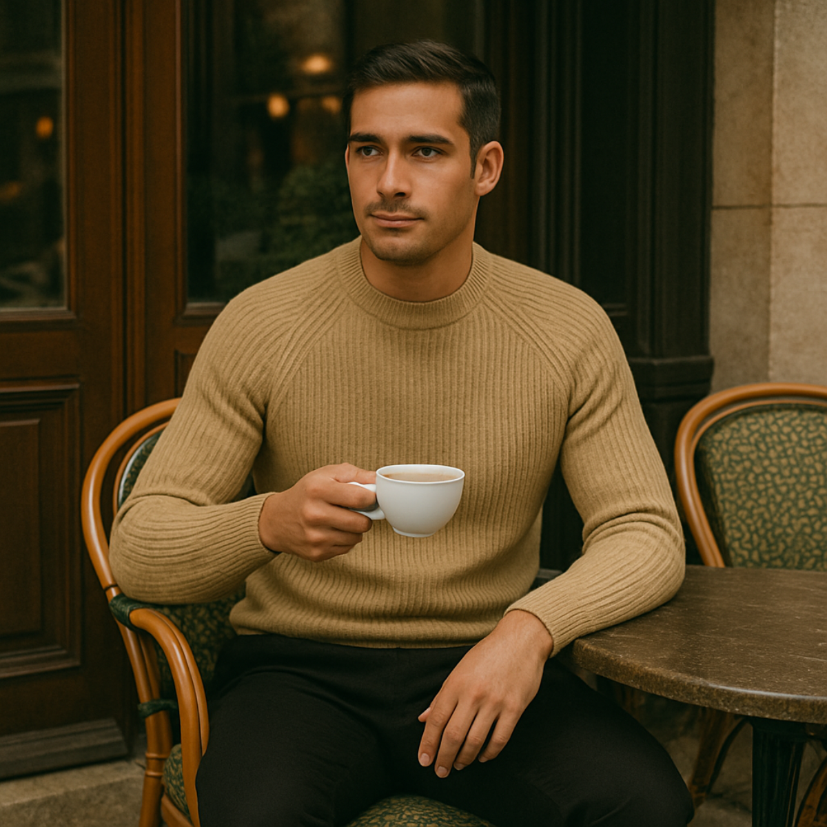 Jonas – Strukturierter Strickpullover mit Stehkragen für Herren
