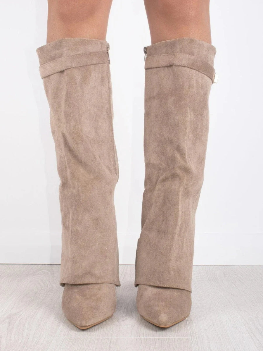 Lara – Wildleder-Stiefel Damen mit Blockabsatz
