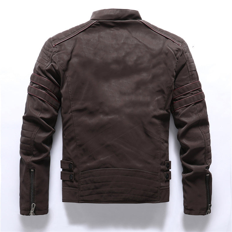 Adrian - Herren Bikerjacke mit Reißverschluss und Stehkragen