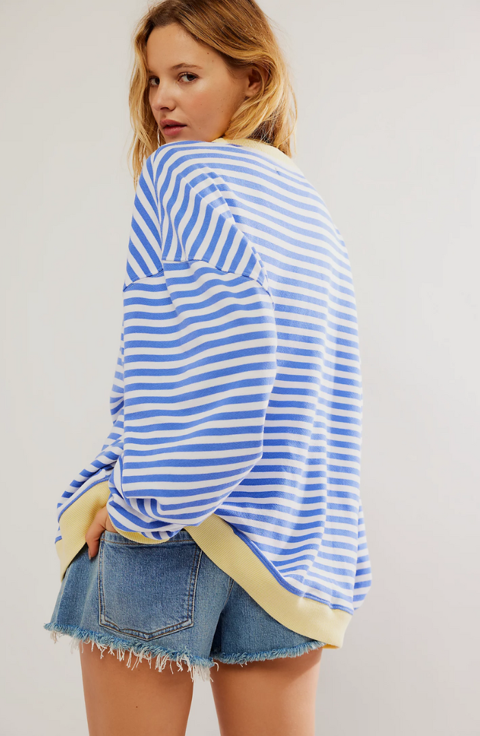 Nina - Damen Pullover Strick Sweater mit Streifenmuster
