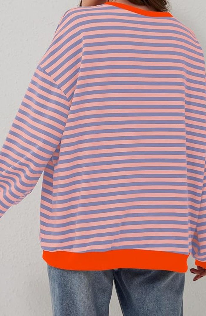 Nina - Damen Pullover Strick Sweater mit Streifenmuster