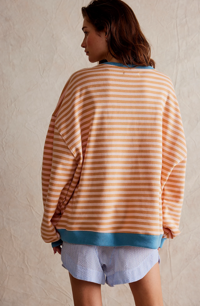 Nina - Damen Pullover Strick Sweater mit Streifenmuster