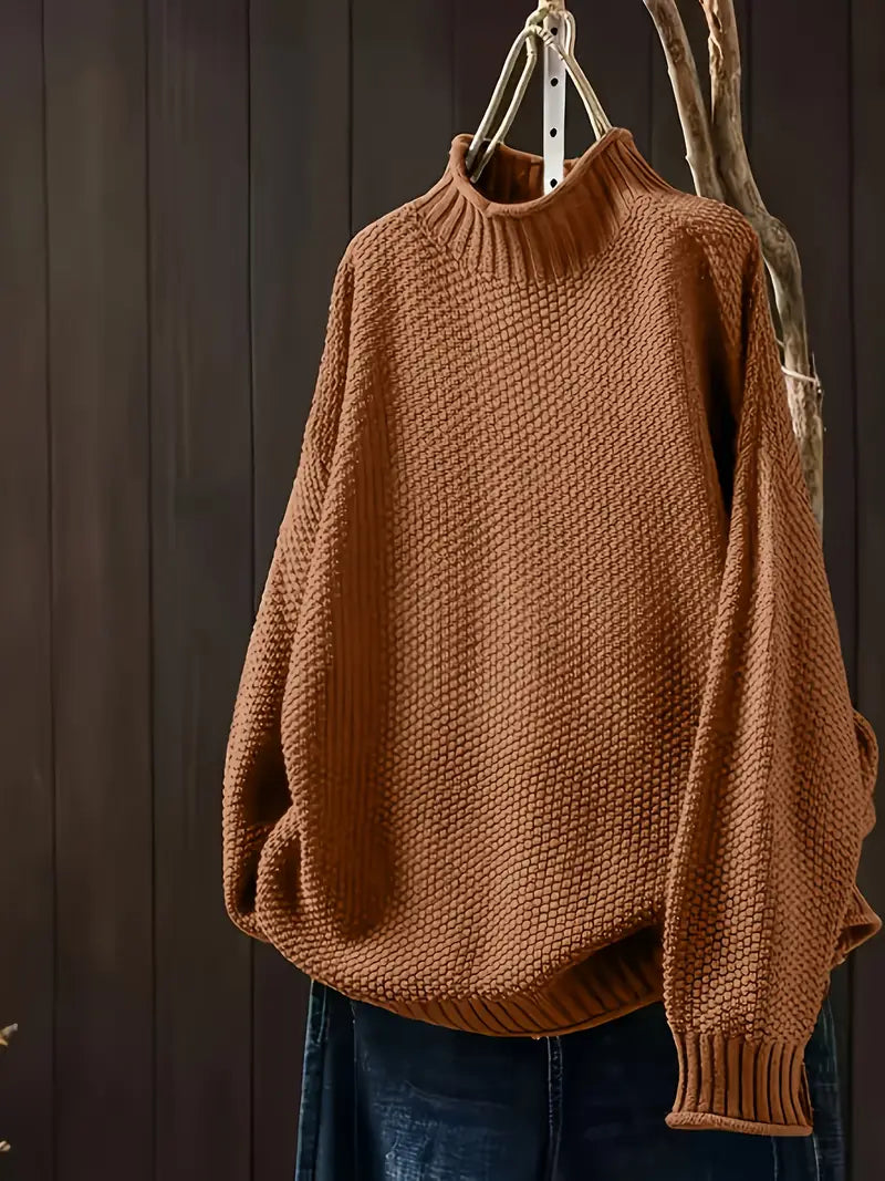 Sofia - Damen Strickpullover mit hohem Kragen