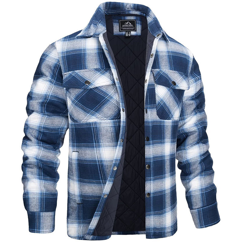 Finn - Herren Flanellhemd mit Fleece-Futter und Karomuster