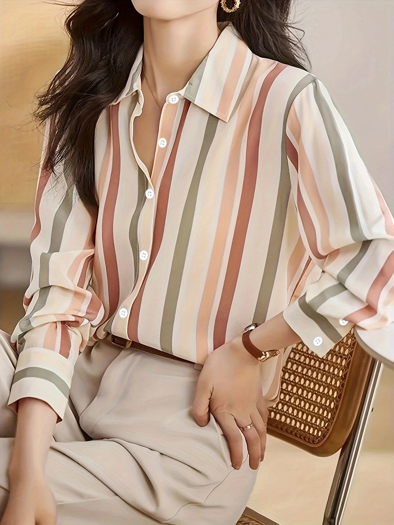 Delfina – Fließende Bluse mit Streifen