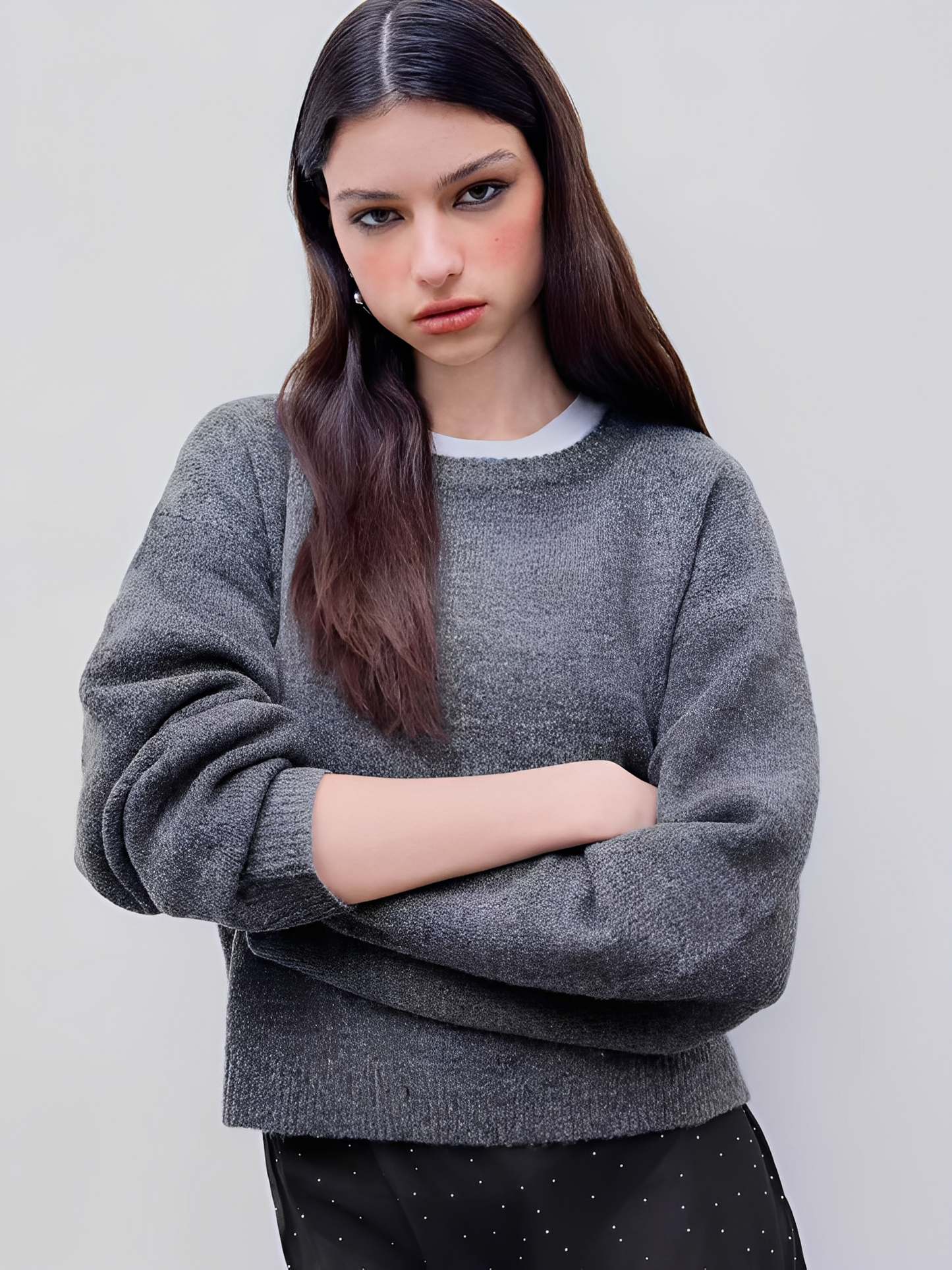 Amira – Damen Strickpullover mit Rundhalsausschnitt und legerer Passform