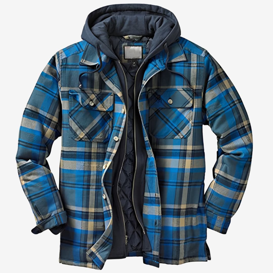 Tobias - Herren Karohemdjacke mit Kapuze