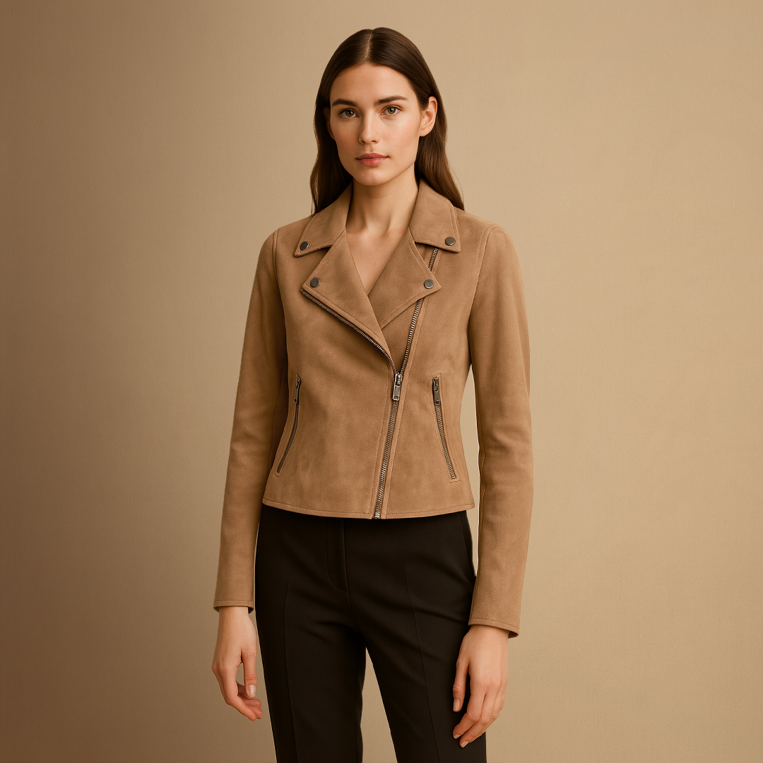 Lina – Zeitlose Veloursleder Jacke für Damen