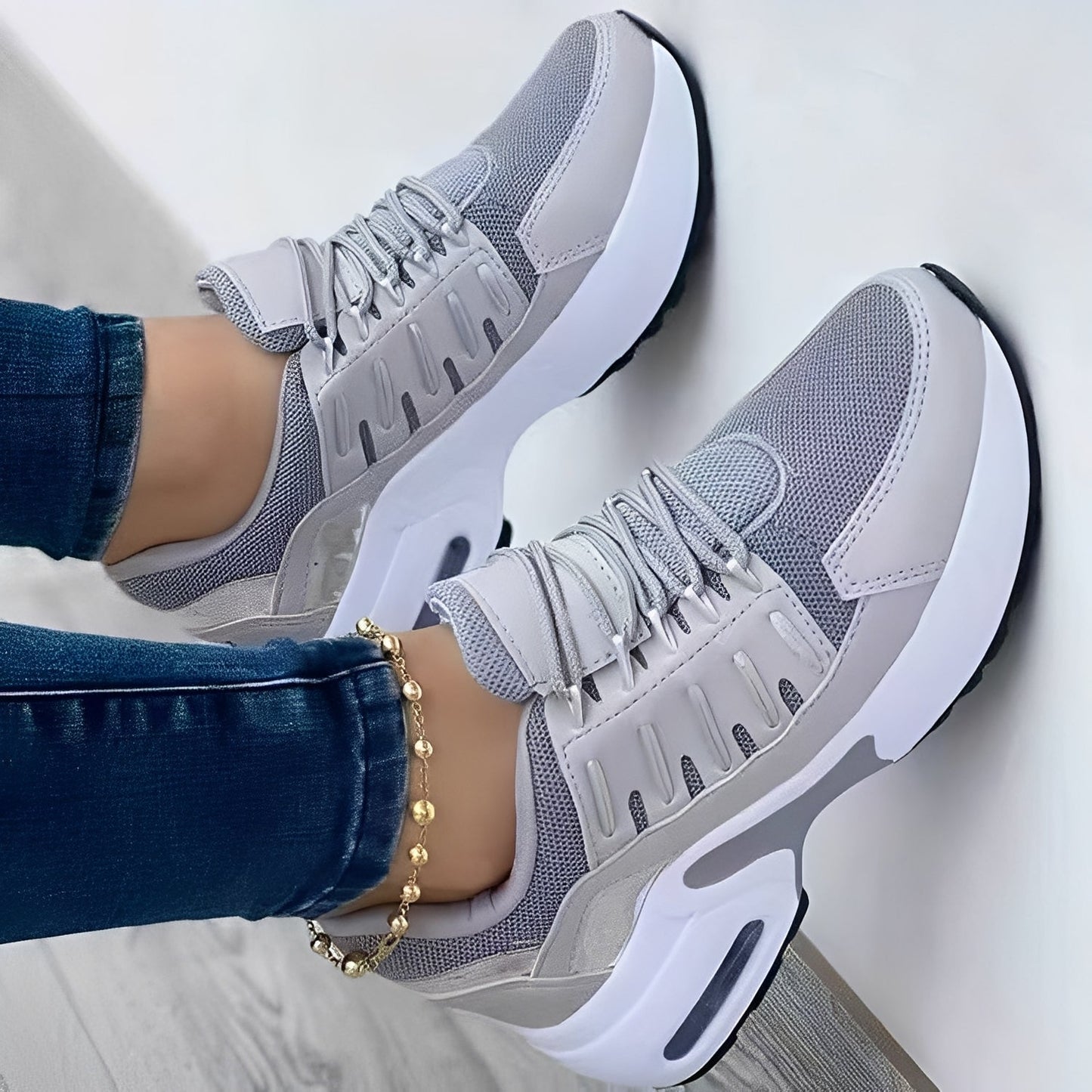 Valeria - Damen Sneaker mit dicker Sohle und atmungsaktivem Obermateria