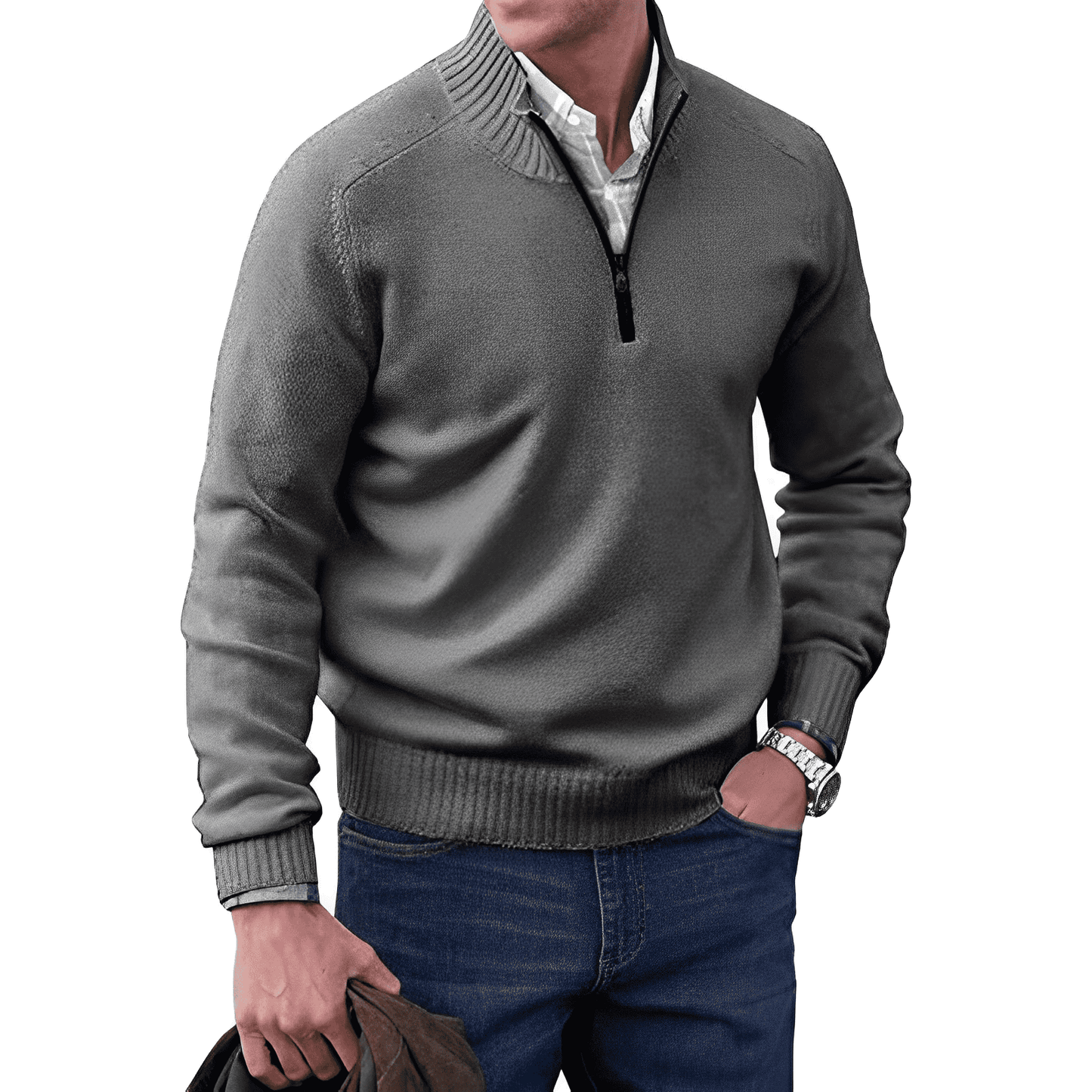 Liam – Winter Pullover Herren mit Reißverschluss