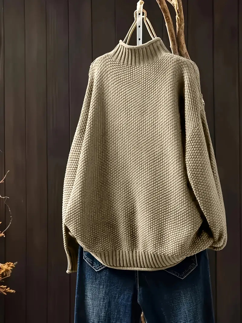 Sofia - Damen Strickpullover mit hohem Kragen
