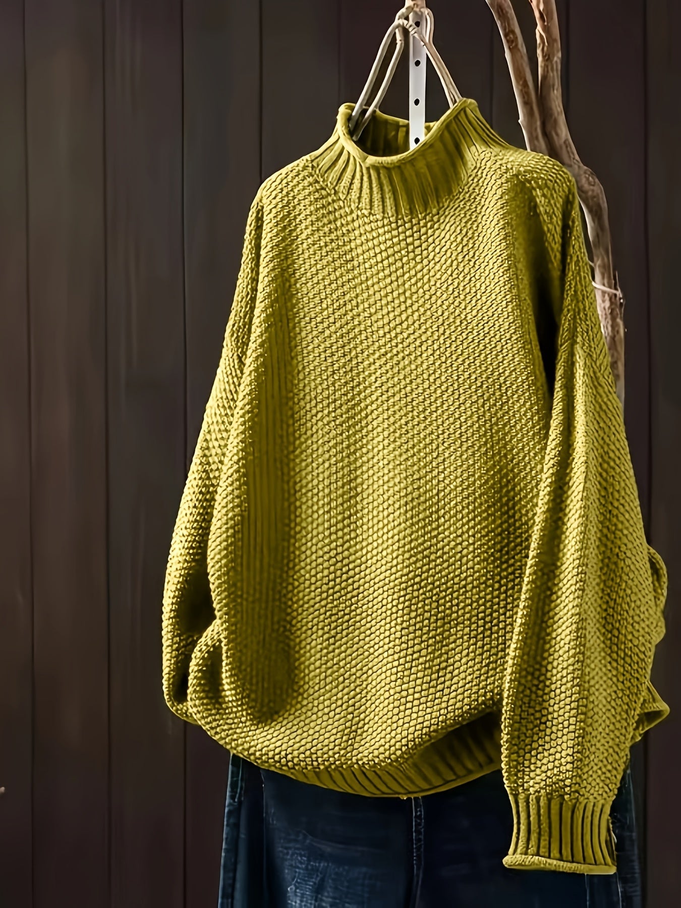 Sofia - Damen Strickpullover mit hohem Kragen